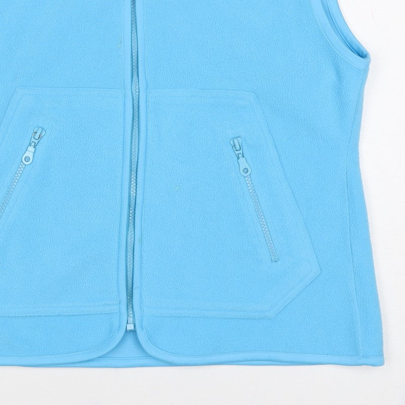 Fleece Collection Women Blue M Fleece Zip Waistcoat Collared Pockets