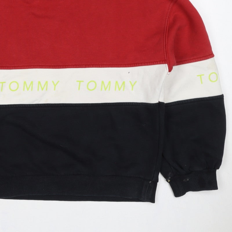 Tommy Jeans Women’s Red Colourblock Logo Sweatshirt Size S