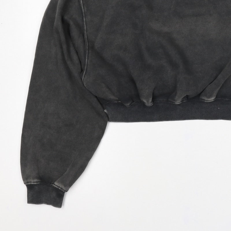 H&M Women’s Black Washed Oversized Pullover Sweatshirt L Crew Neck