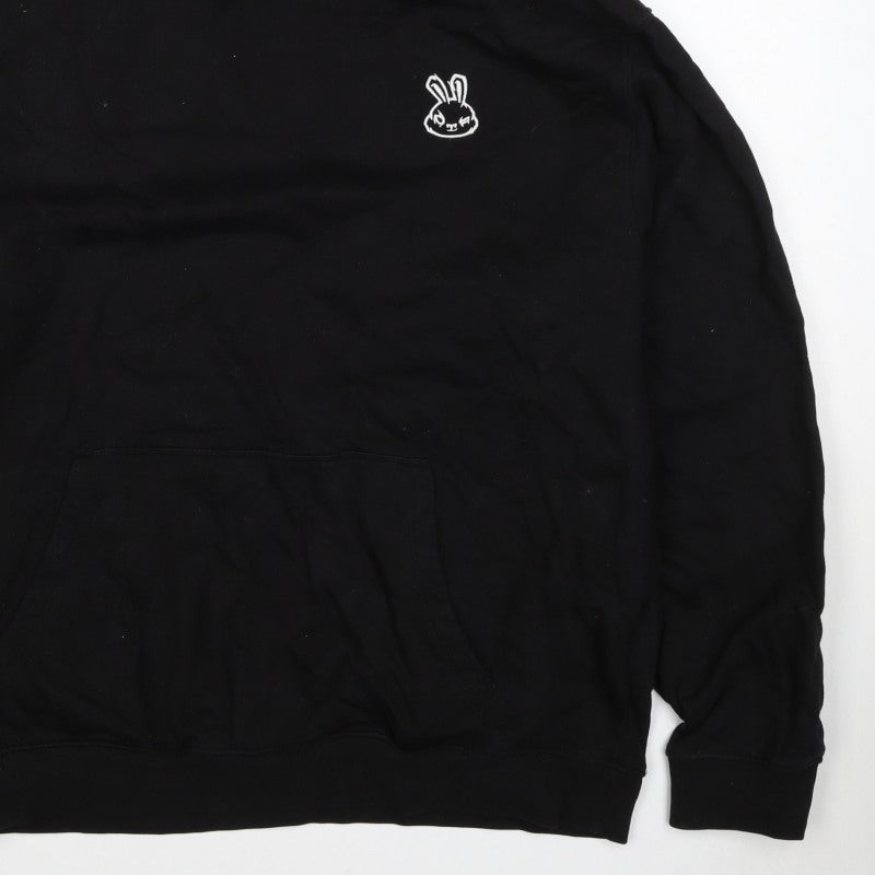 Sneak Men’s Black XL Pullover Hoodie Graphic Print Organic Cotton