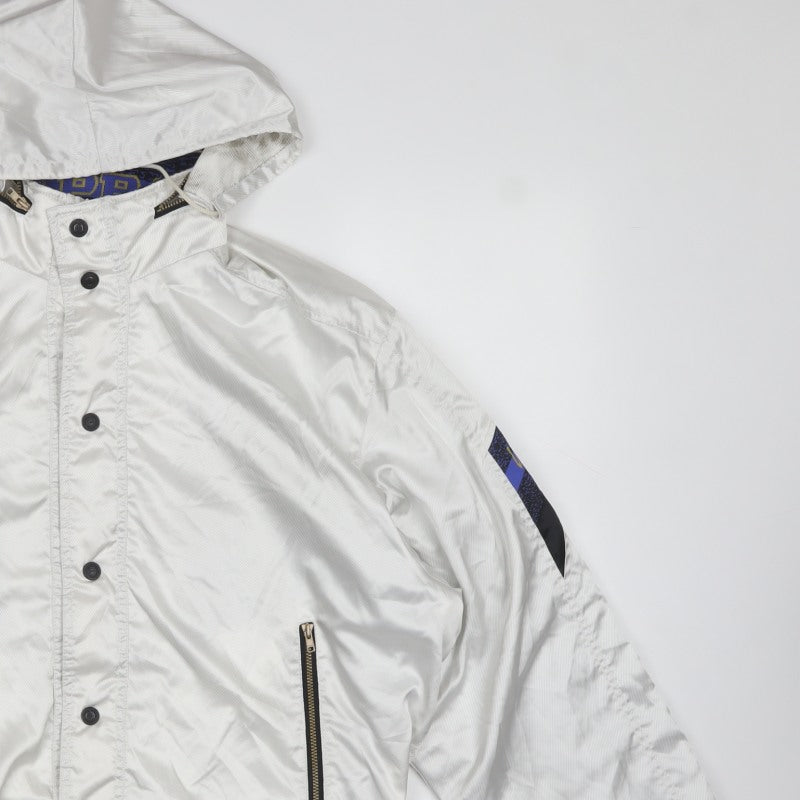 Kappa Men's White XL Vintage Hooded Windbreaker Jacket