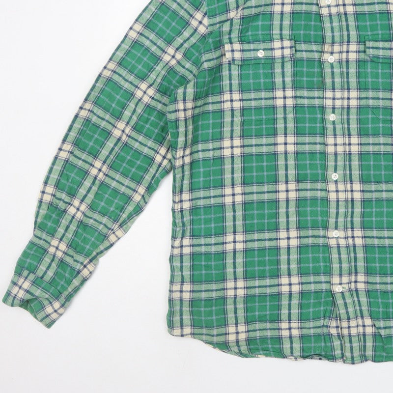 Gap Men’s Green Plaid Flannel Button-Down Shirt L Classic Fit