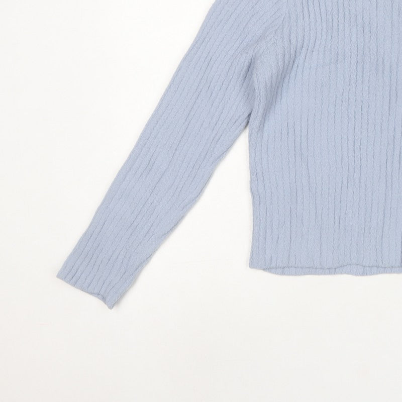 New Look Women Blue UK 10 High Neck Rib Knit Pullover Jumper