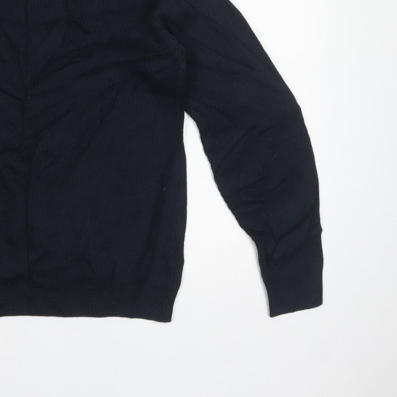 Next Mens Black L Crew Neck Knit Pullover Jumper Classic Long Sleeve