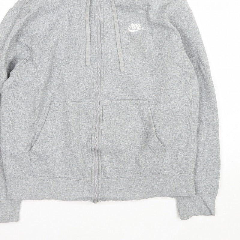 Nike Women’s Grey M Full Zip Hooded Fleece Jacket Logo