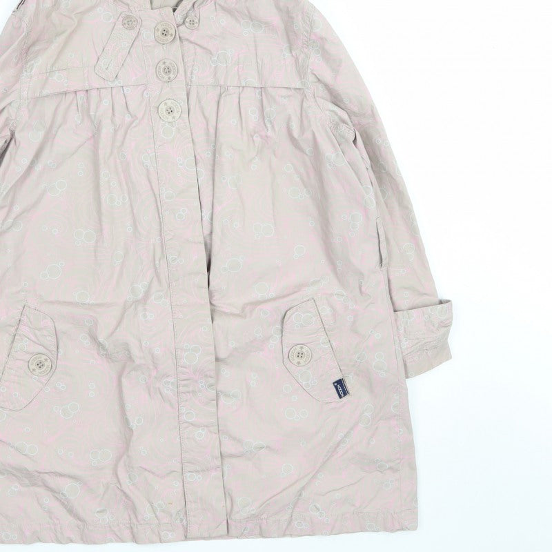 Hooch Teens Pink Size 14 Hooded Long Rain Coat Geometric