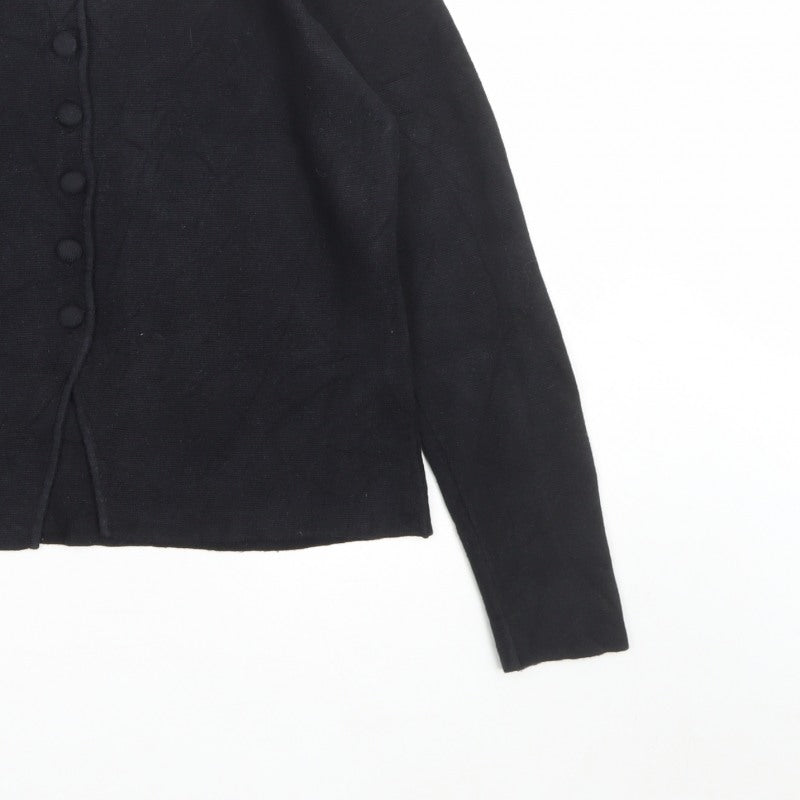 Marks and Spencer Women’s Black M Button Knit Cardigan Crew Neck
