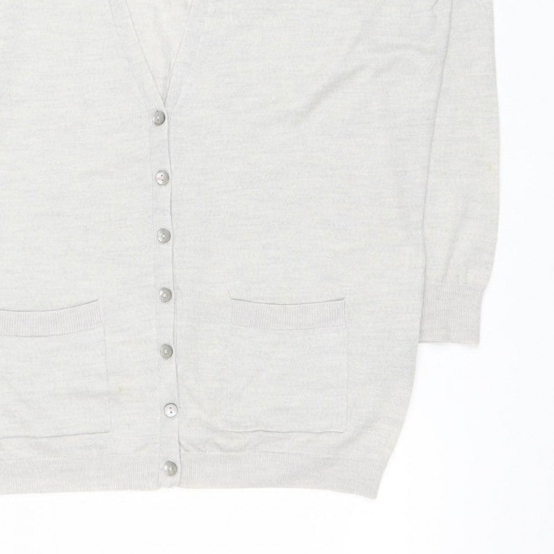Boden Women Grey Size 12 V-Neck Button Pocket Cardigan