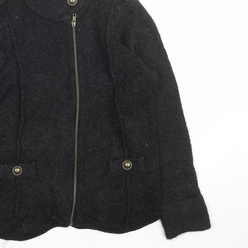 Per Una M&S Women’s Black Size 16 Full Zip High Neck Knit Jumper