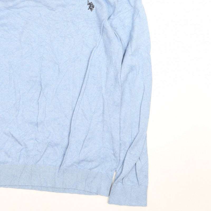 U.S. Polo Assn. Men’s Blue 2XL Crew Neck Logo Pullover Jumper