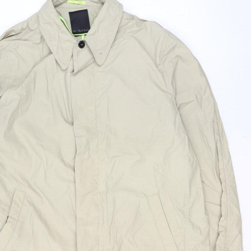 Paul Smith Men’s Beige XL Overcoat Lightweight Cotton Blend