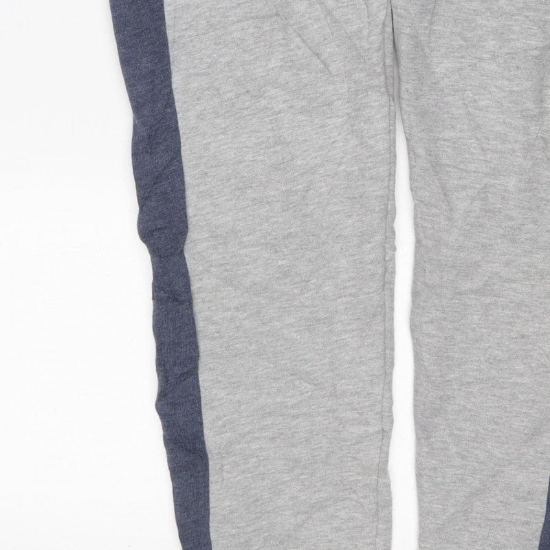 Puma Men’s Grey M Sweatpants Navy Side Stripe Elastic Waist