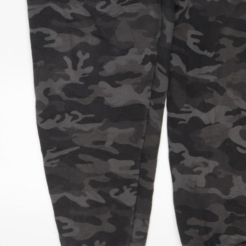 Everlast Men's Black Camo XL Jogger Sweatpants Drawstring Zip Pockets