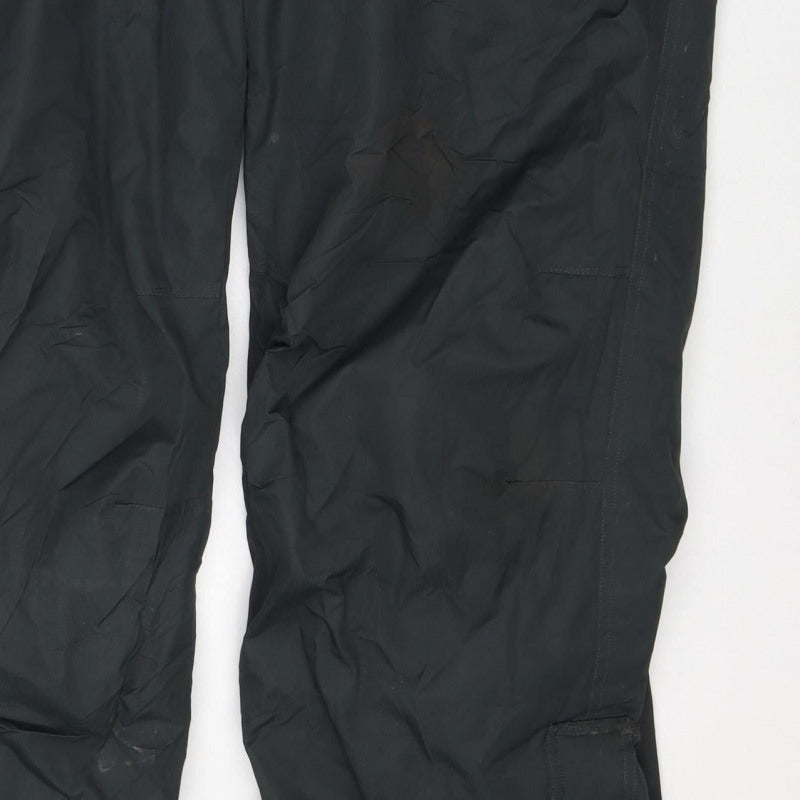 Parall Men's Black XL Ski Snow Bib Trousers Braces Zip Pockets