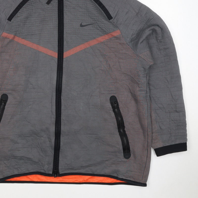 Nike Men’s Grey Orange Hooded Full Zip Jacket XL Sports