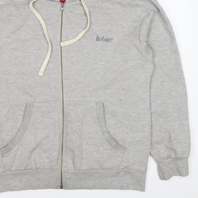 Lee Cooper Mens Grey Small Full Zip Logo Hoodie Hooded Fleece