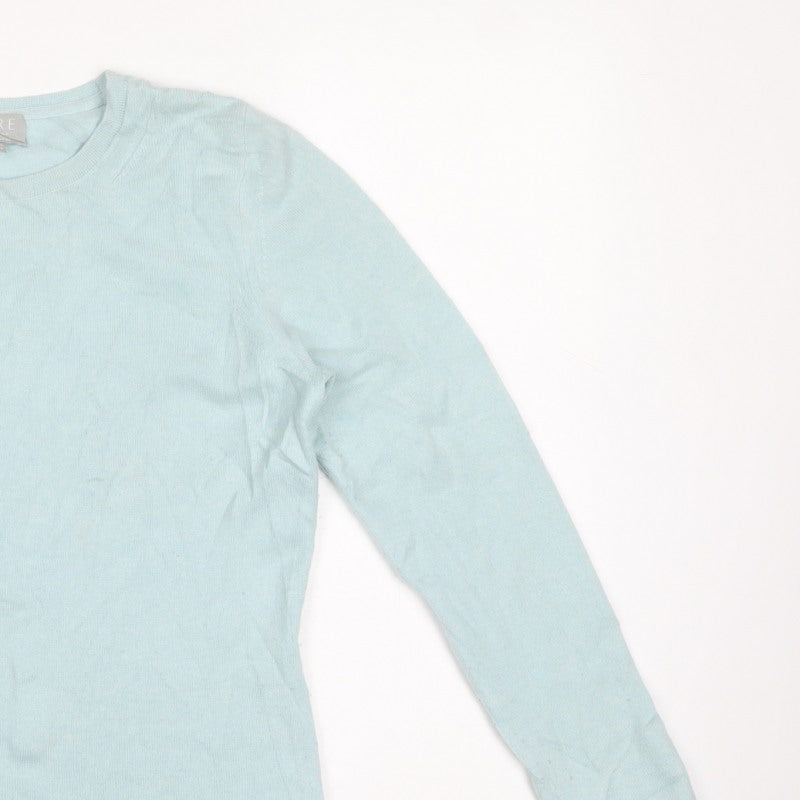 Pure Collection Women’s Blue Cashmere Crew Neck Jumper UK 12