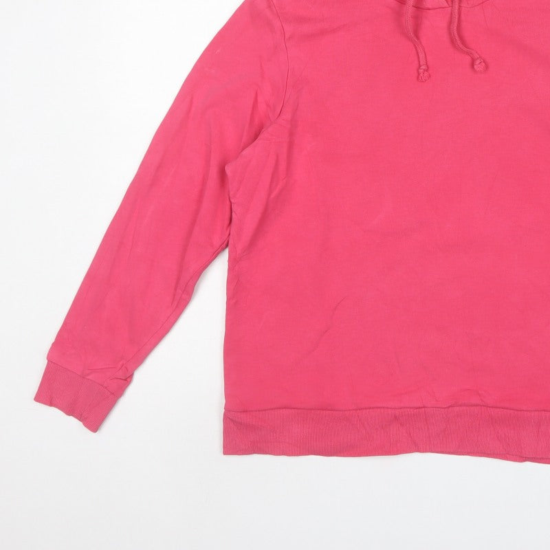 Marks and Spencer Women's Pink UK 14 Pullover Hoodie Cotton Blend