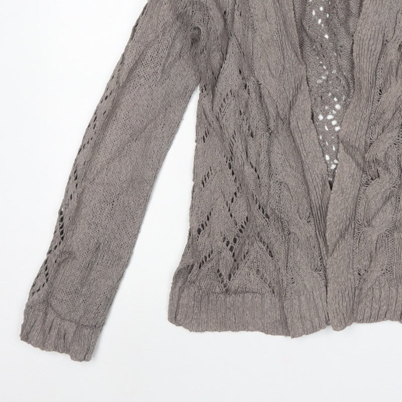 Fat Face Women’s Grey Size 12 Open Cable Knit Cardigan