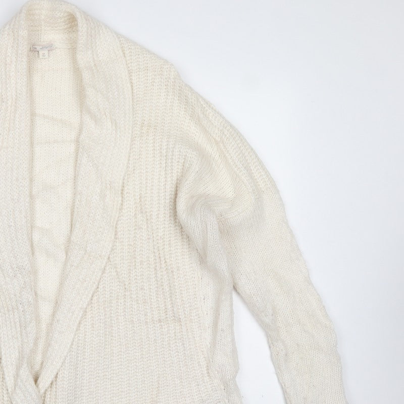 Gap Women Ivory S Chunky Knit Open Cowl Neck Cardigan
