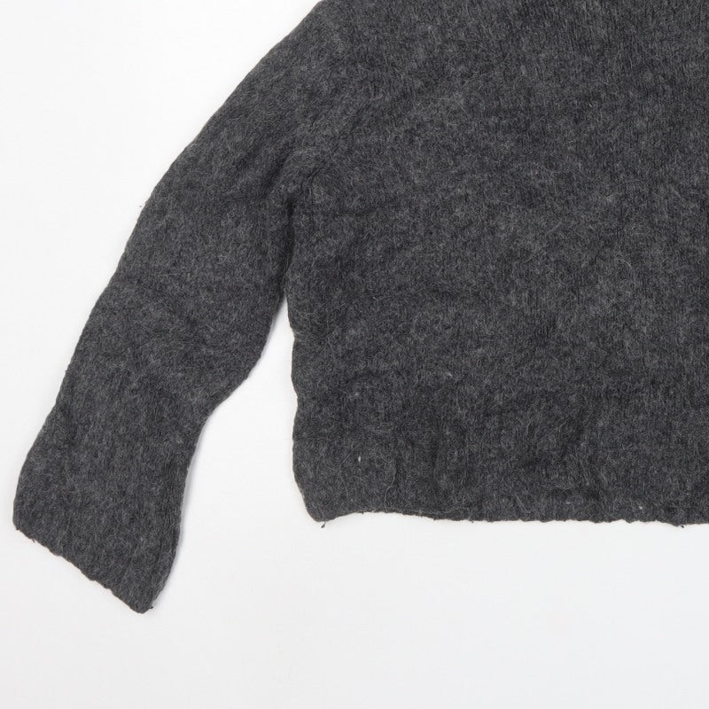 H&M Women Grey S High Neck Knit Pullover Jumper