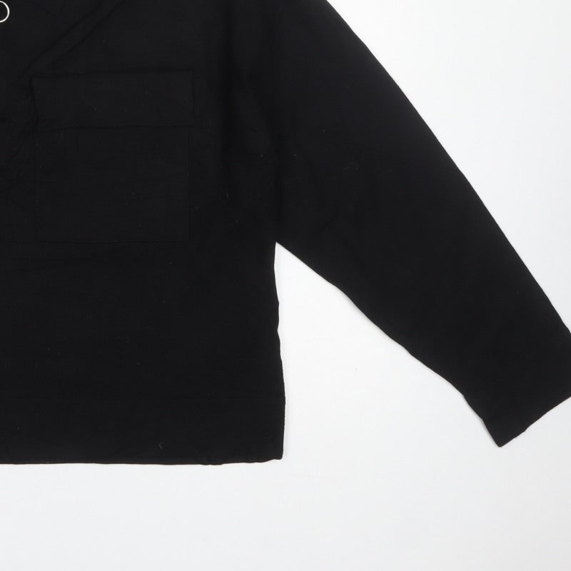MNG Women’s Black UK 16 Collared Half Zip Knit Jumper