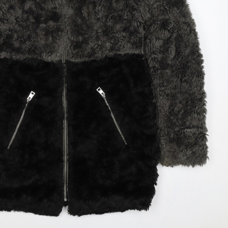 A&G Women’s Grey & Black Faux Fur Reversible Jacket Size 8