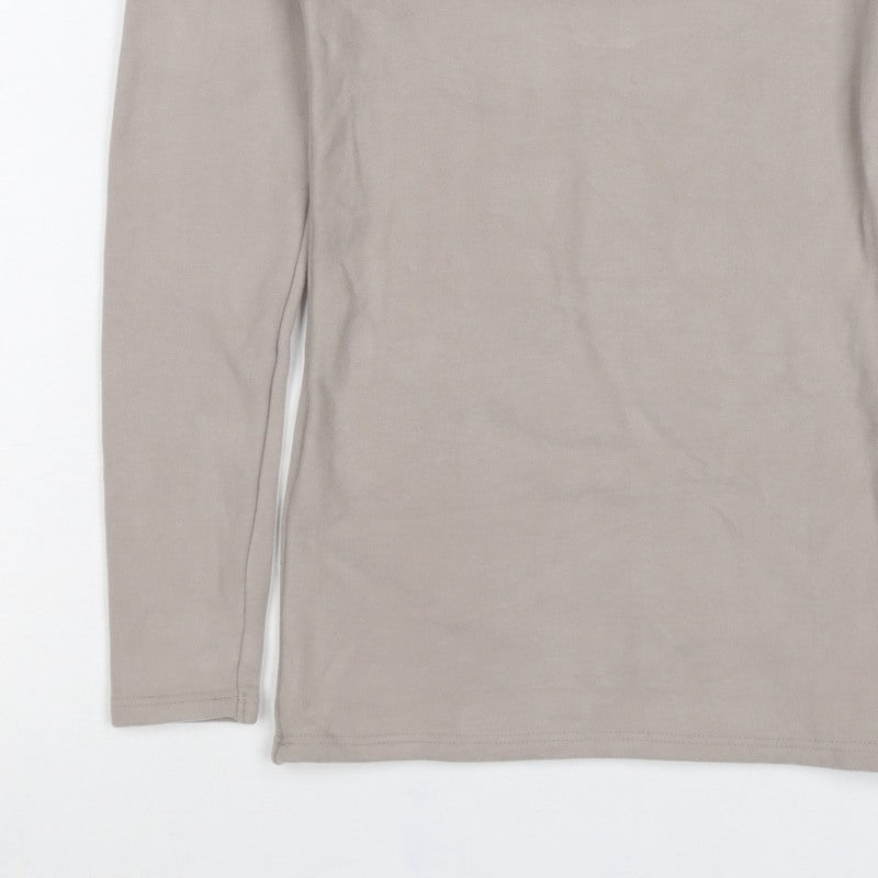 M&S Women's Beige UK 8 Heatgen Thermal Long Sleeve Basic T-Shirt