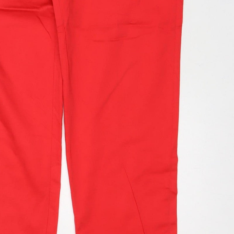 TU Women’s Red Size 14 Cotton Stretch Straight Chino Trousers