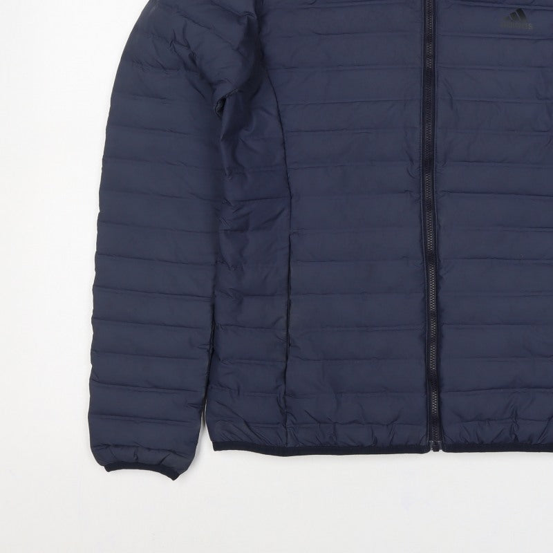 adidas Women’s Blue S Puffer Jacket Quilted Down Full Zip