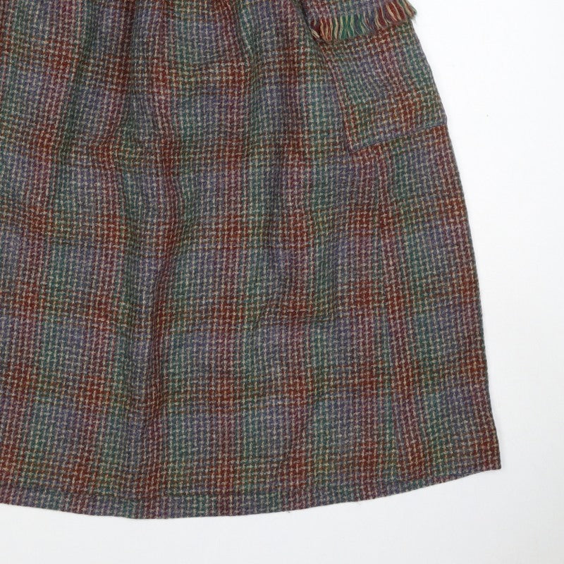 Country Set Teens Multicoloured Size 12 Wool Tweed A-Line Knee Skirt