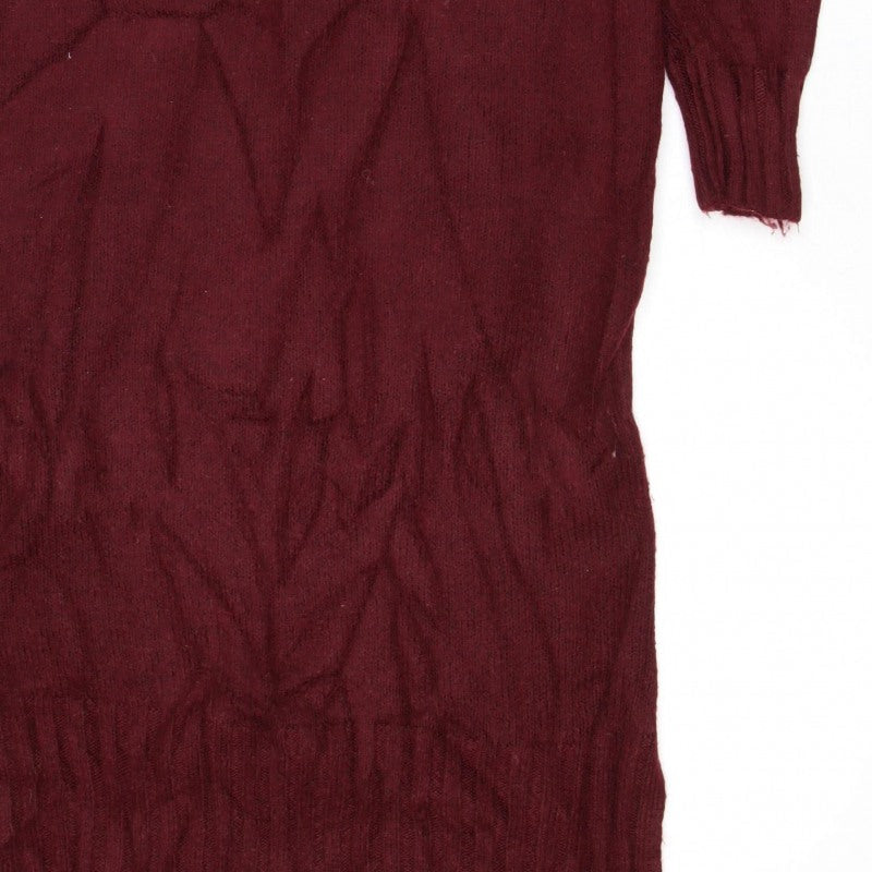 New Look Women’s Red S Cable Knit Roll Neck Jumper Dress