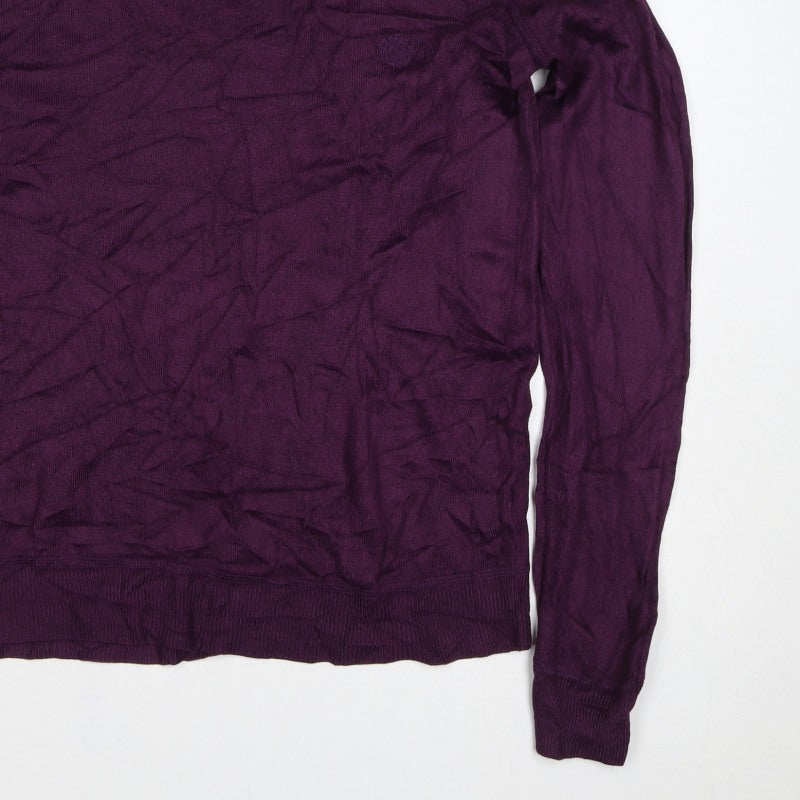 Iceberg Women’s Purple M Fine Knit Logo Pullover Jumper