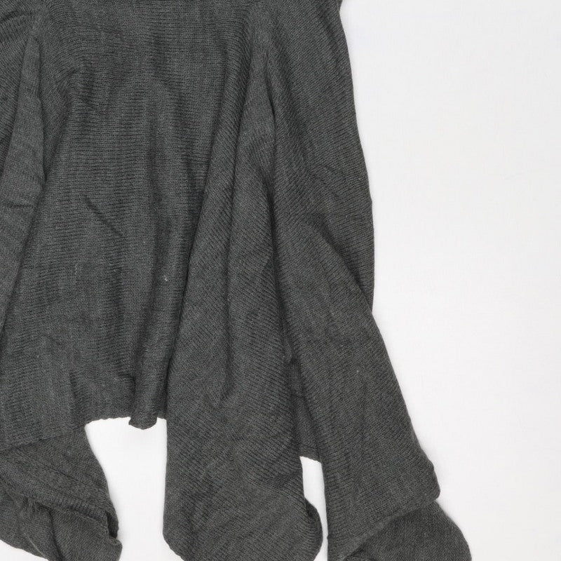 Frock me Women Grey Size 14 Knit Jumper Dress Long Sleeve Button Front