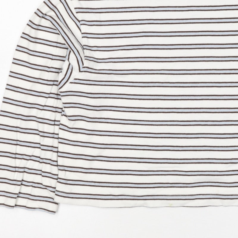 Bershka Women Multicoloured S Cropped Striped Long Sleeve T-Shirt