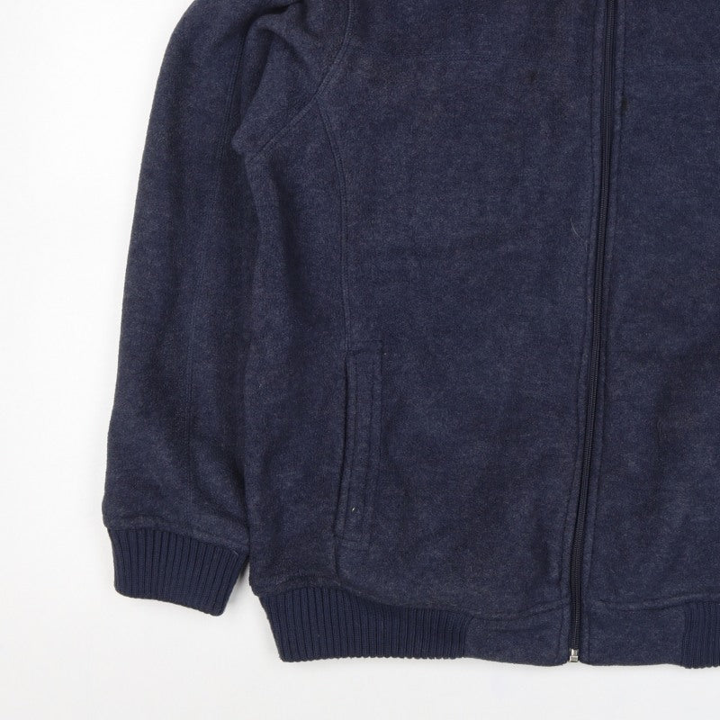 Dunnes Stores Men's Blue 2XL Wool Blend Full Zip Fleece Jacket