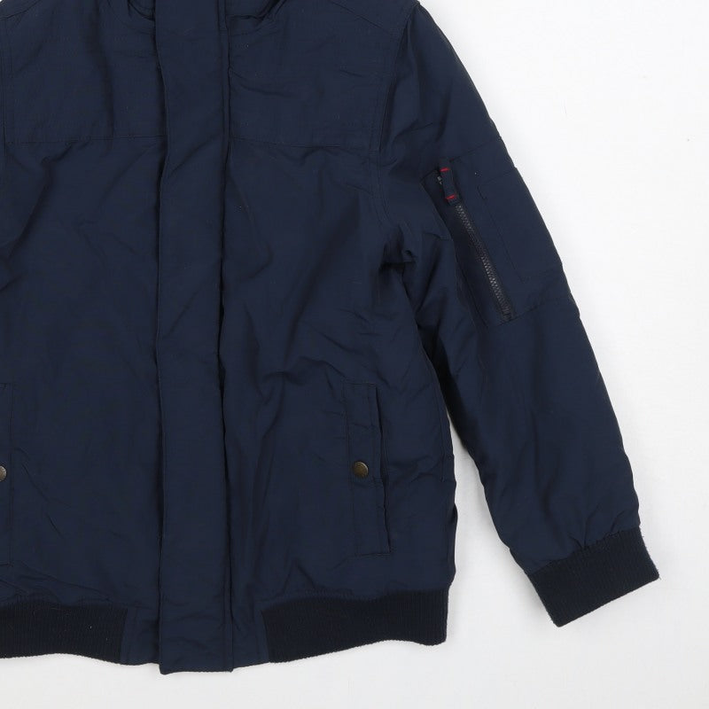 FatFace Boys Navy Hooded Padded Jacket 10-11 Years Full Zip