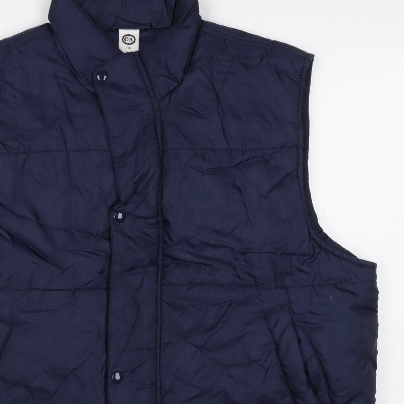 C&A Men’s Navy Blue M Padded Bodywarmer Quilted Snap Waistcoat