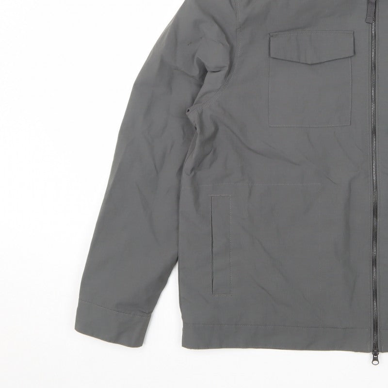 (UN)BIAS Men’s Grey XL Nylon Basic Jacket Stand Collar