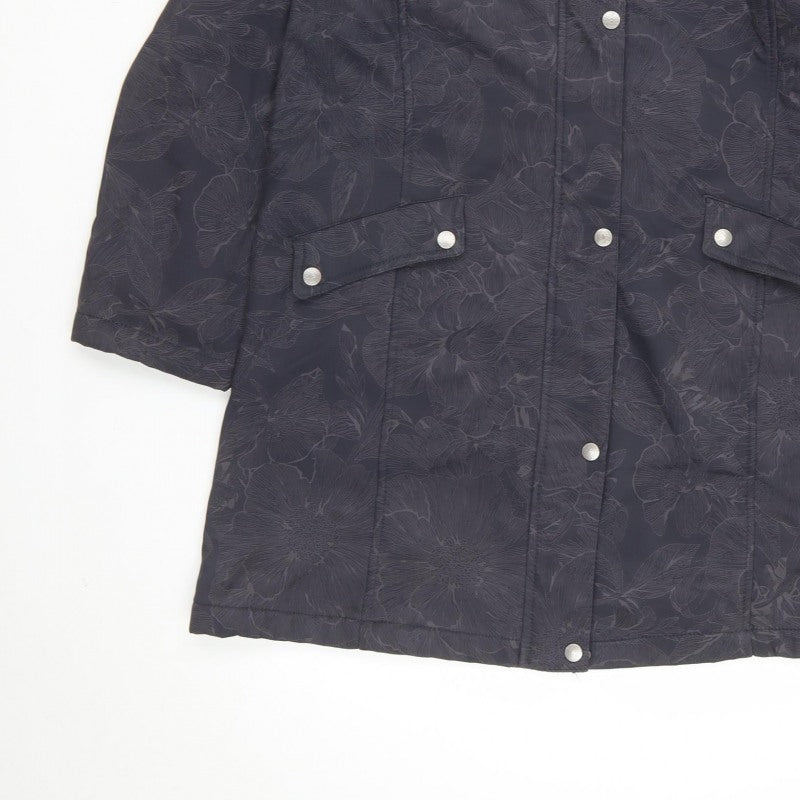 Tigi Women's Black Floral Snap Button Lined Jacket UK 16