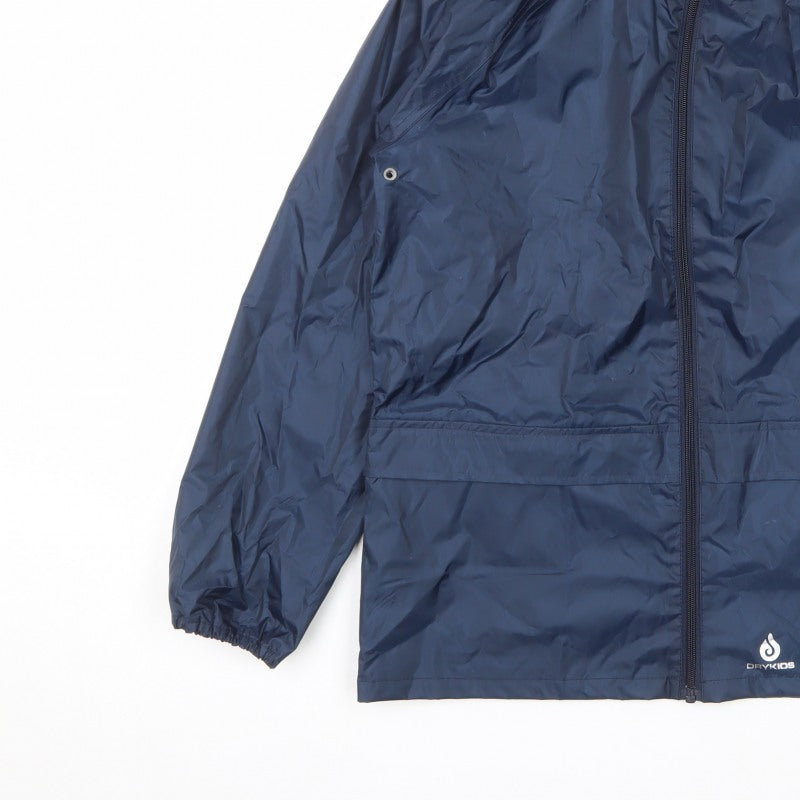 Dry Kids Boys Blue 13-14 Years Rain Jacket Reflective Full Zip