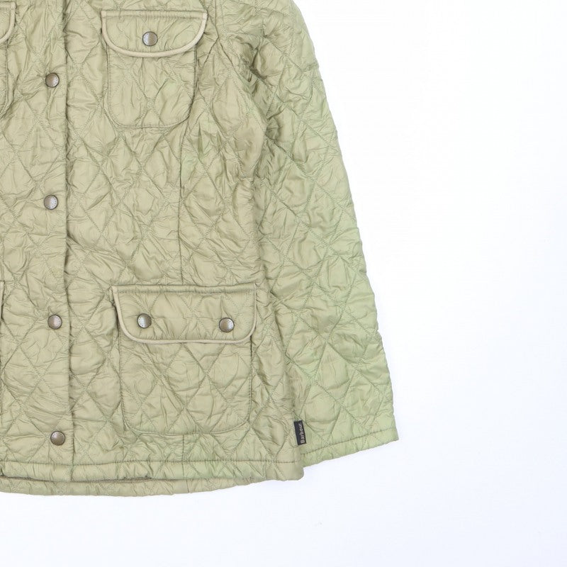 Barbour Women’s Green UK 10 Quilted Puffer Jacket Collared