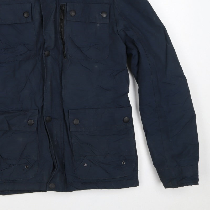 Next Men's Navy Small Padded Military Jacket Zip Pocket Winter Coat