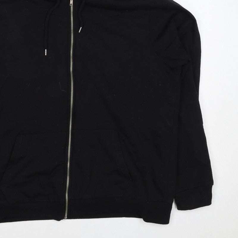 BoohooMAN Men’s Black XL Borg Lined Full Zip Hoodie