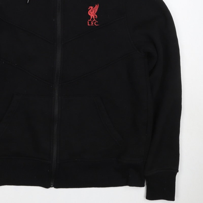 Liverpool FC Men's Black S Full Zip Hoodie Red Lined Football