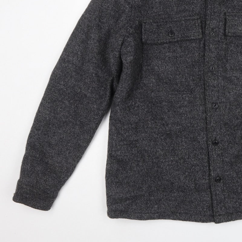 Pull&Bear Men's Grey XL Wool Blend Button Front Lined Jacket