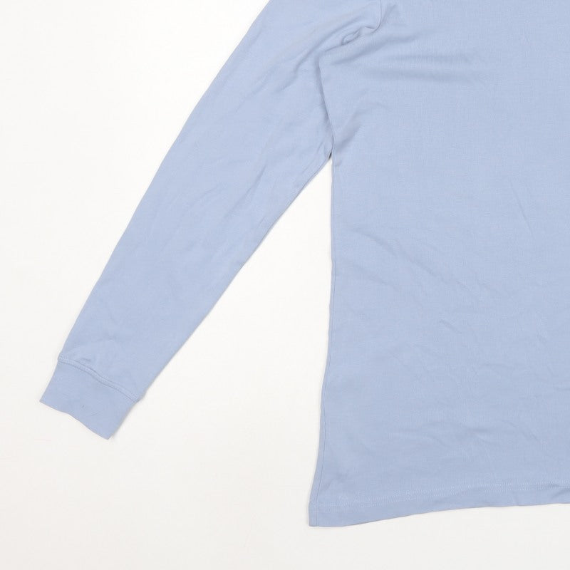 Cotton Traders Men's Blue M Roll Neck Long Sleeve Cotton T-Shirt