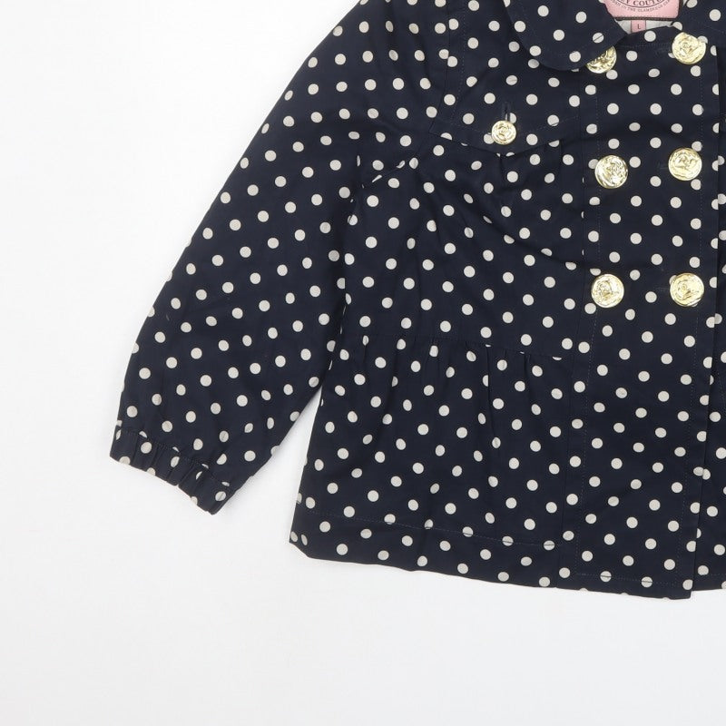 Juicy Couture Women’s Blue Polka Dot Pea Jacket Size L