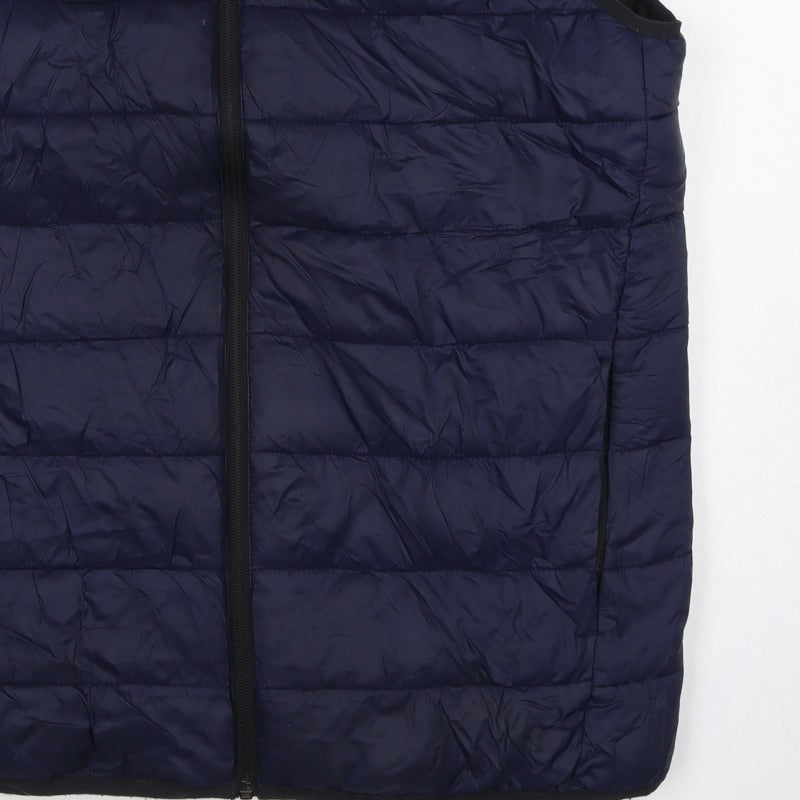 Primark Cares Men's Blue M Puffer Bodywarmer Quilted Zip Gilet