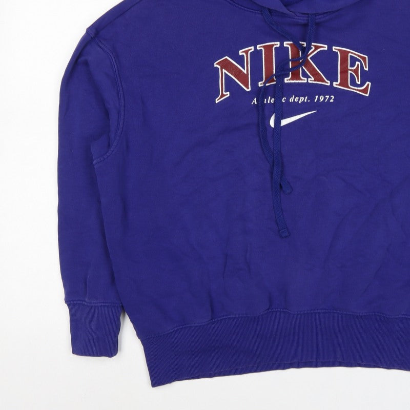 Nike Women’s Blue S Pullover Hoodie Logo Graphic Fleece